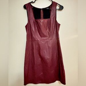 Vici Burgundy faux leather Mini shift Dress